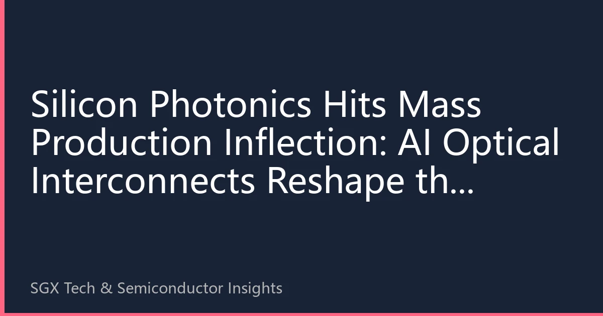 Silicon Photonics Hits Mass Production Inflection: AI Optical Interconnects Reshape the Semiconductor Landscape—Why It's the Core Asset for the Next Decade
