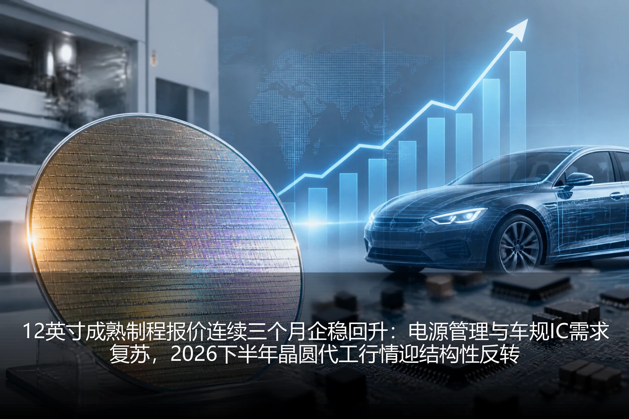 12英寸成熟制程报价连续三个月企稳回升：电源管理与车规IC需求复苏，2026下半年晶圆代工行情迎结构性反转