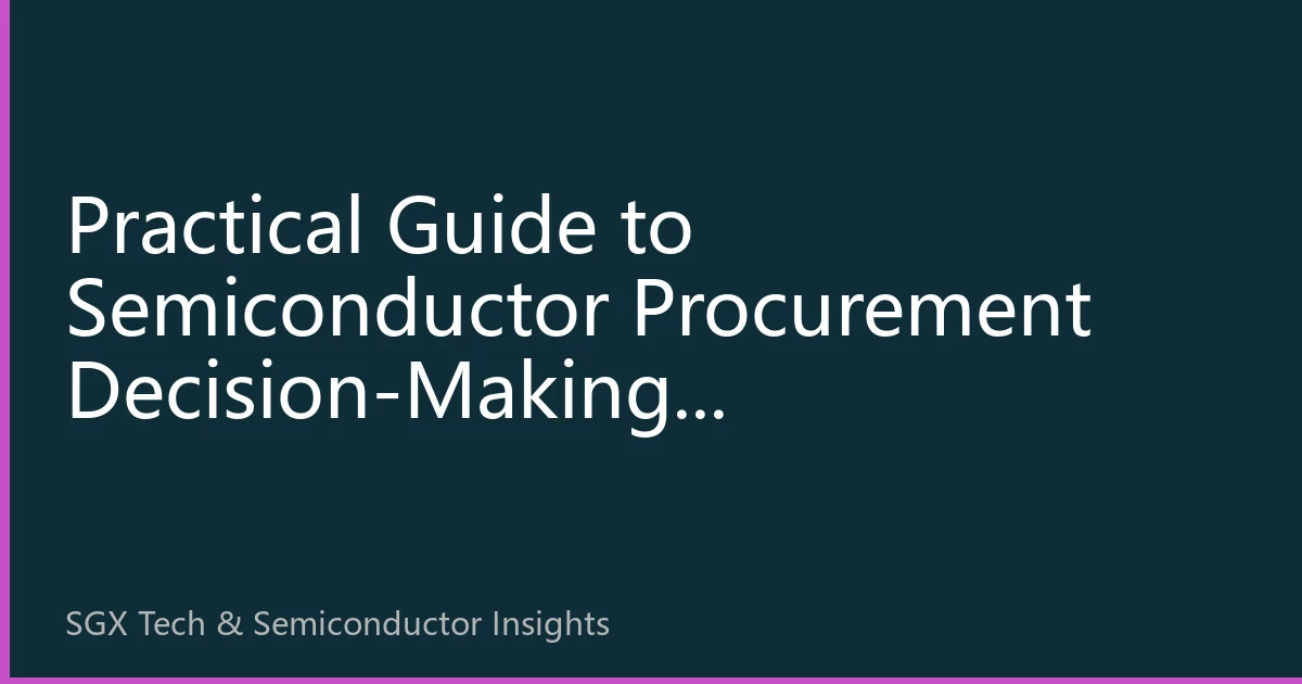 Practical Guide to Semiconductor Procurement Decision-Making: Comprehensive Strategies from Market Analysis to Supplier Selection