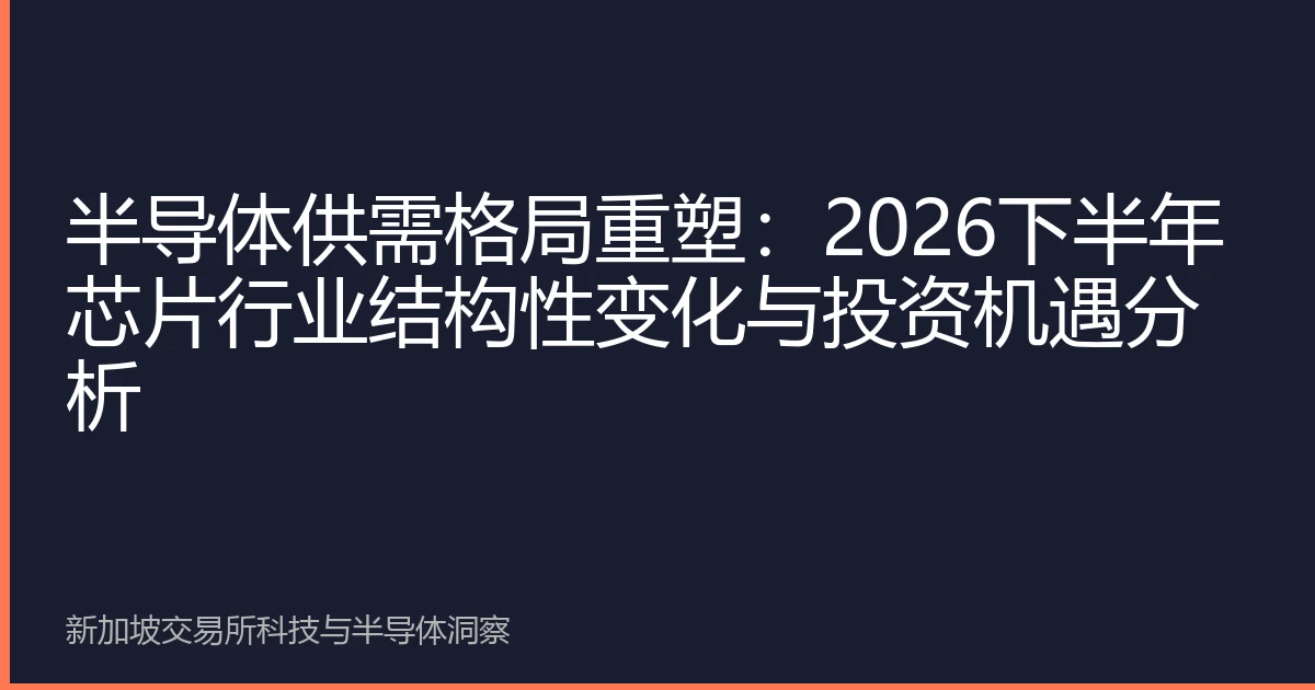 半导体供需格局重塑：2026下半年芯片行业结构性变化与投资机遇分析