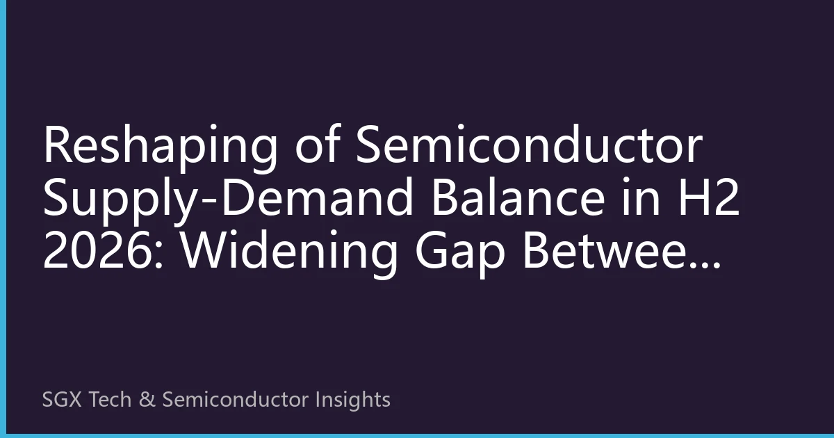 Reshaping of Semiconductor Supply-Demand Balance in H2 2026: Widening Gap Between Mature and Advanced Processes