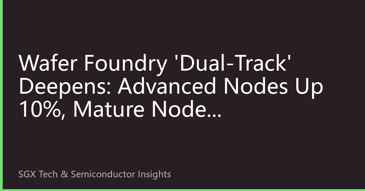 Wafer Foundry 'Dual-Track' Deepens: Advanced Nodes Up 10%, Mature Nodes Undercurrents