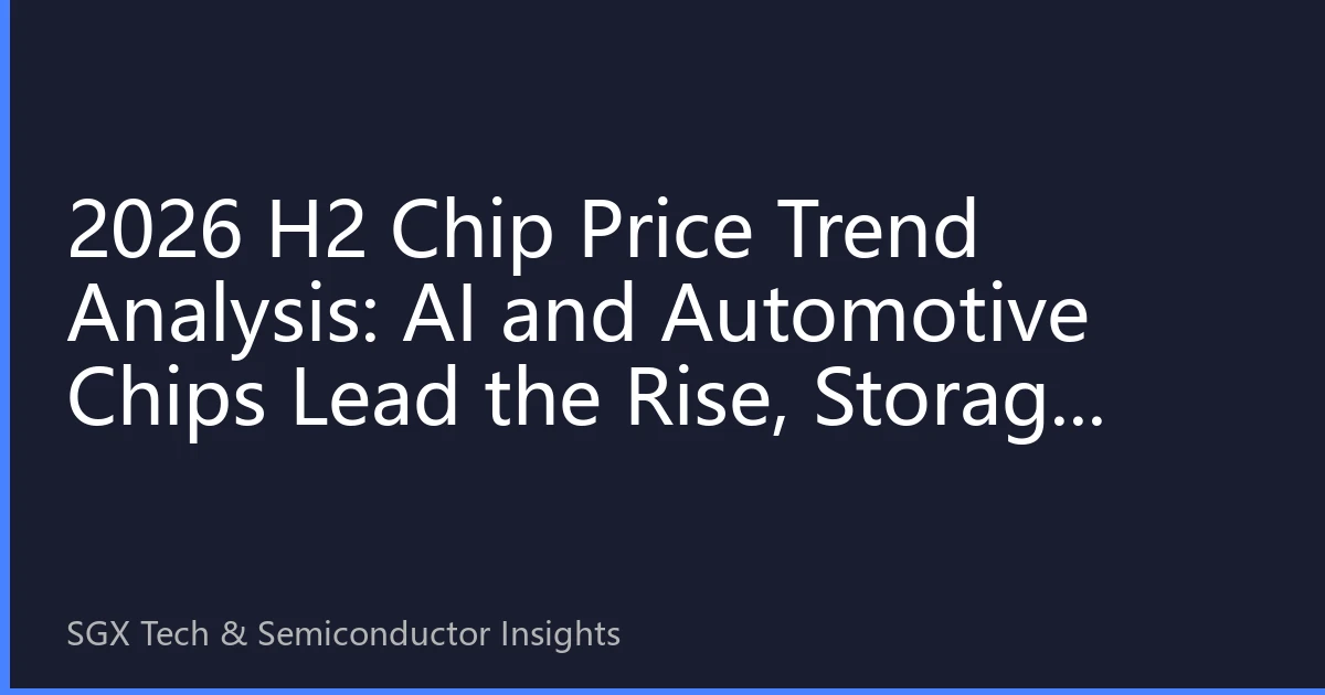 2026 H2 Chip Price Trend Analysis: AI and Automotive Chips Lead the Rise, Storage Chips Reach Recovery Inflection Point
