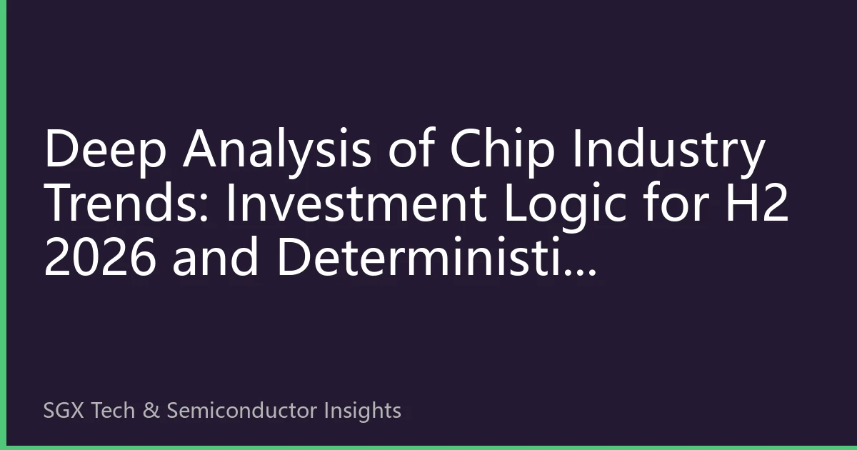 Deep Analysis of Chip Industry Trends: Investment Logic for H2 2026 and Deterministic Investment Tracks for the Next Decade