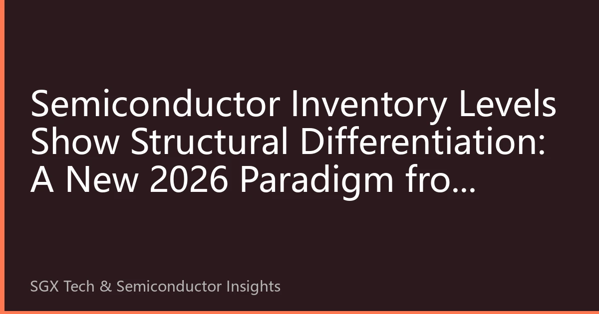Semiconductor Inventory Levels Show Structural Differentiation: A New 2026 Paradigm from 