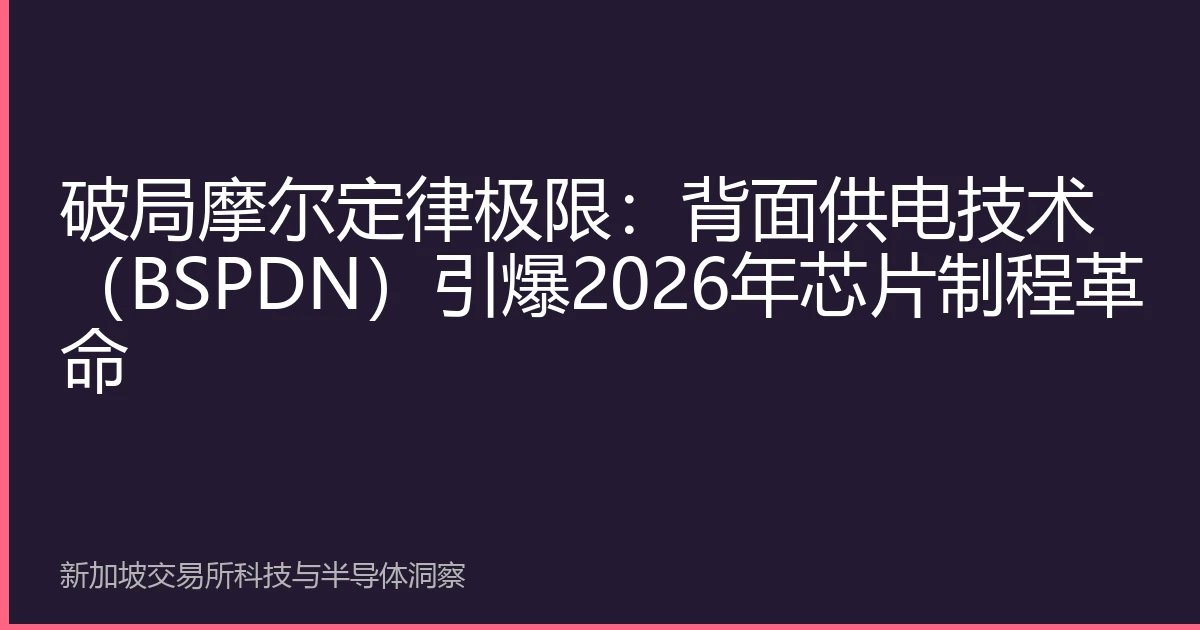 破局摩尔定律极限：背面供电技术（BSPDN）引爆2026年芯片制程革命