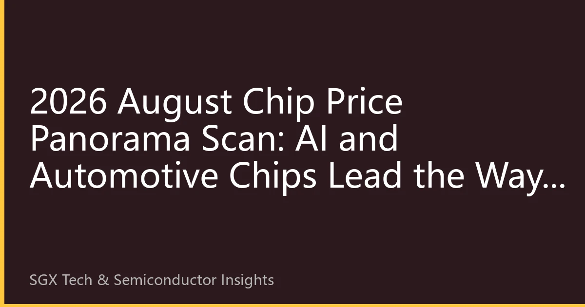 2026 August Chip Price Panorama Scan: AI and Automotive Chips Lead the Way, Storage Chips Enter Recovery Channel