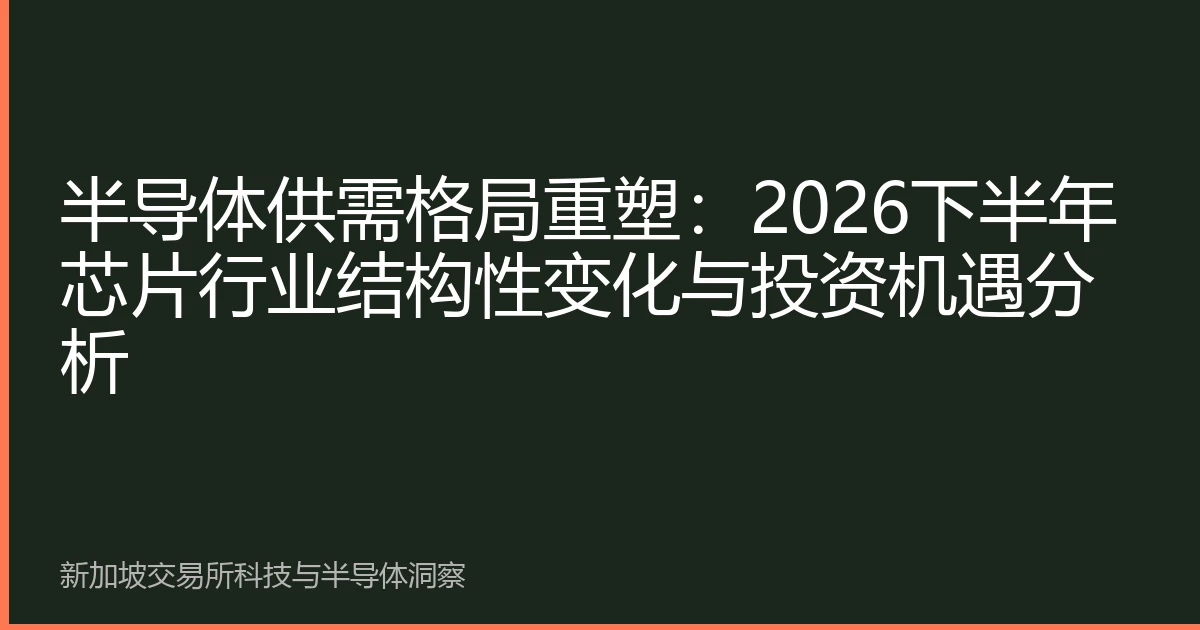 半导体供需格局重塑：2026下半年芯片行业结构性变化与投资机遇分析