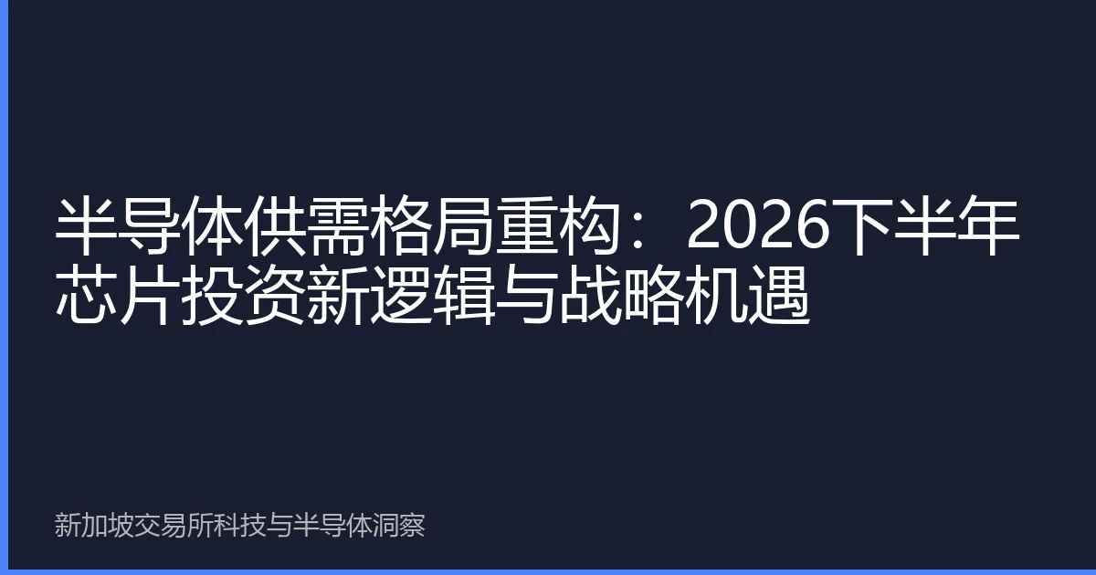 半导体供需格局重构：2026下半年芯片投资新逻辑与战略机遇