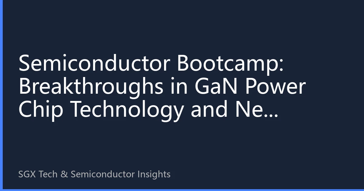 Semiconductor Bootcamp: Breakthroughs in GaN Power Chip Technology and New Trends in Practical Training
