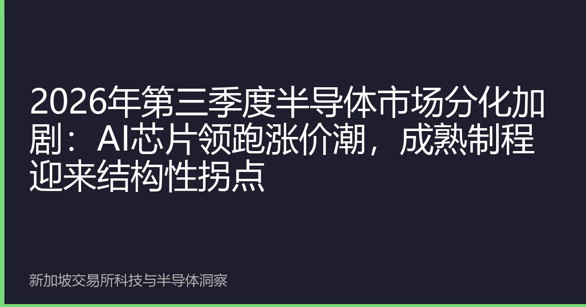 2026年第三季度半导体市场分化加剧：AI芯片领跑涨价潮，成熟制程迎来结构性拐点