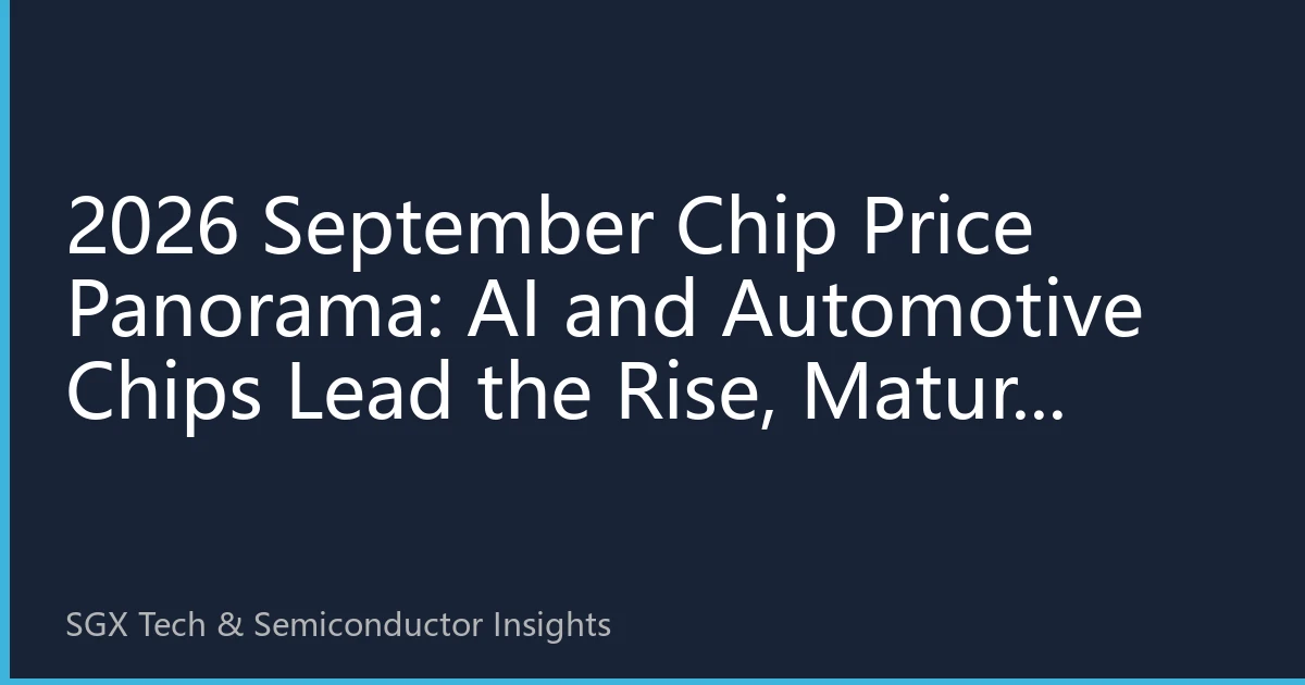 2026 September Chip Price Panorama: AI and Automotive Chips Lead the Rise, Mature Process Nodes Reach Structural Turning Point