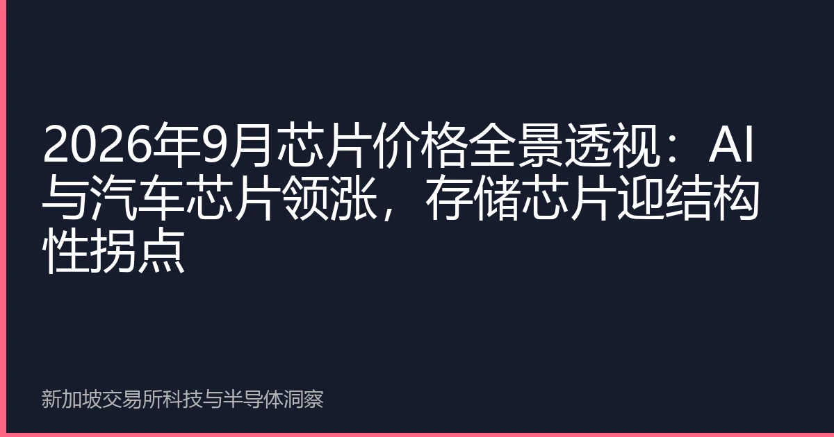 2026年9月芯片价格全景透视：AI与汽车芯片领涨，存储芯片迎结构性拐点