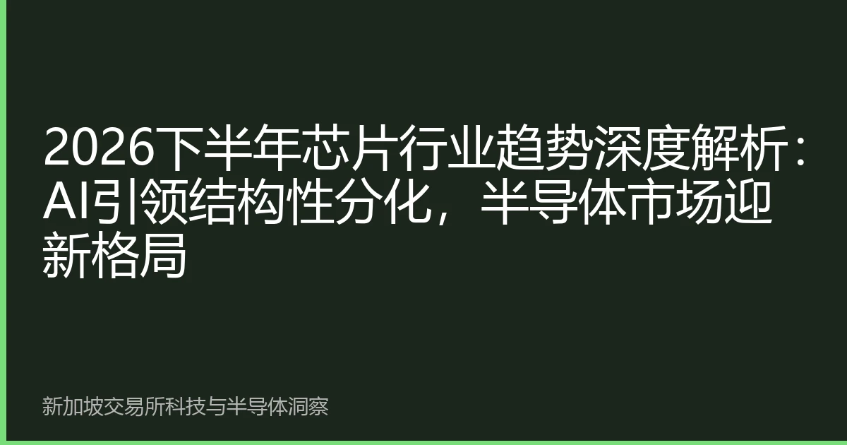 2026下半年芯片行业趋势深度解析：AI引领结构性分化，半导体市场迎新格局