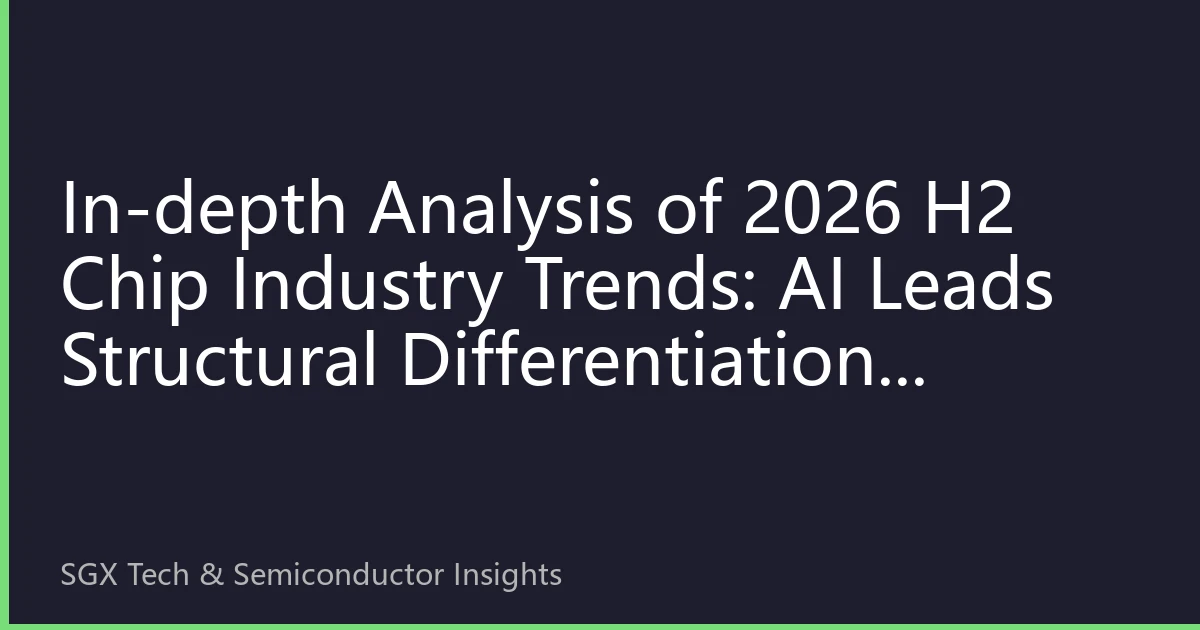 In-depth Analysis of 2026 H2 Chip Industry Trends: AI Leads Structural Differentiation, Semiconductor Market Embraces New Landscape