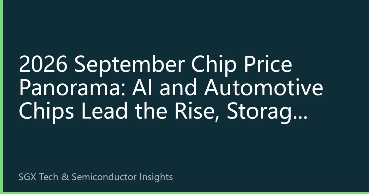 2026 September Chip Price Panorama: AI and Automotive Chips Lead the Rise, Storage Chips Approach Recovery Turning Point