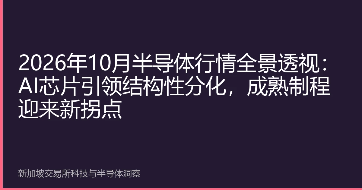 2026年10月半导体行情全景透视：AI芯片引领结构性分化，成熟制程迎来新拐点