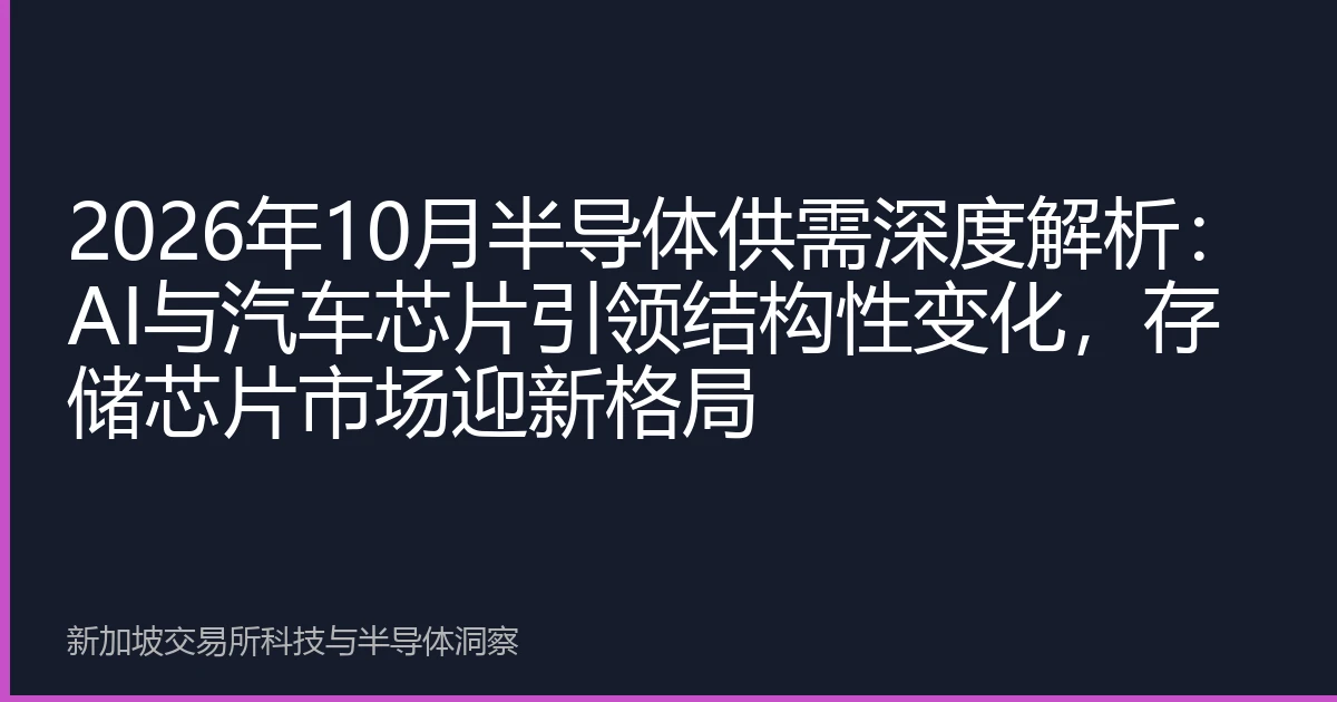 2026年10月半导体供需深度解析：AI与汽车芯片引领结构性变化，存储芯片市场迎新格局