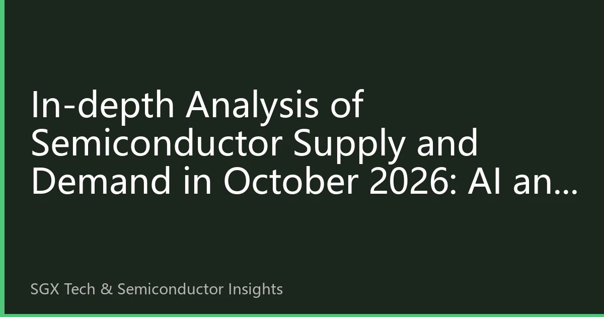 In-depth Analysis of Semiconductor Supply and Demand in October 2026: AI and Automotive Chips Lead Structural Changes, Storage Chip Market Embraces New Landscape