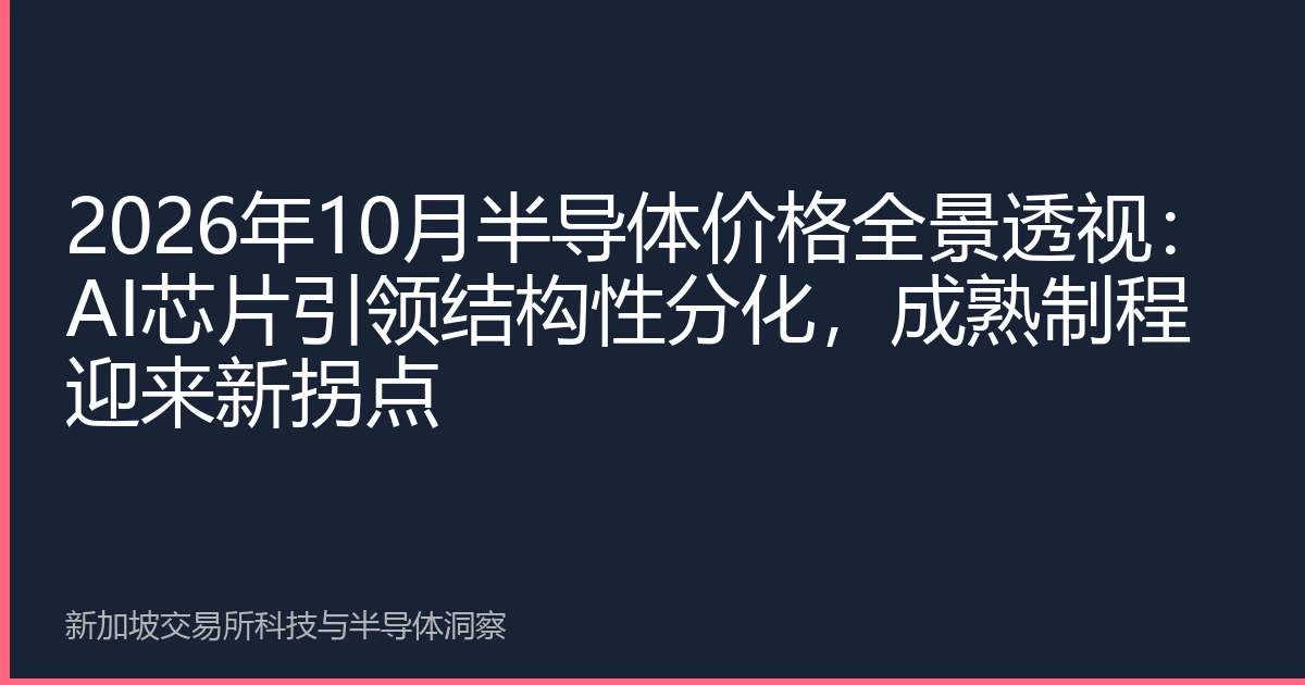 2026年10月半导体价格全景透视：AI芯片引领结构性分化，成熟制程迎来新拐点