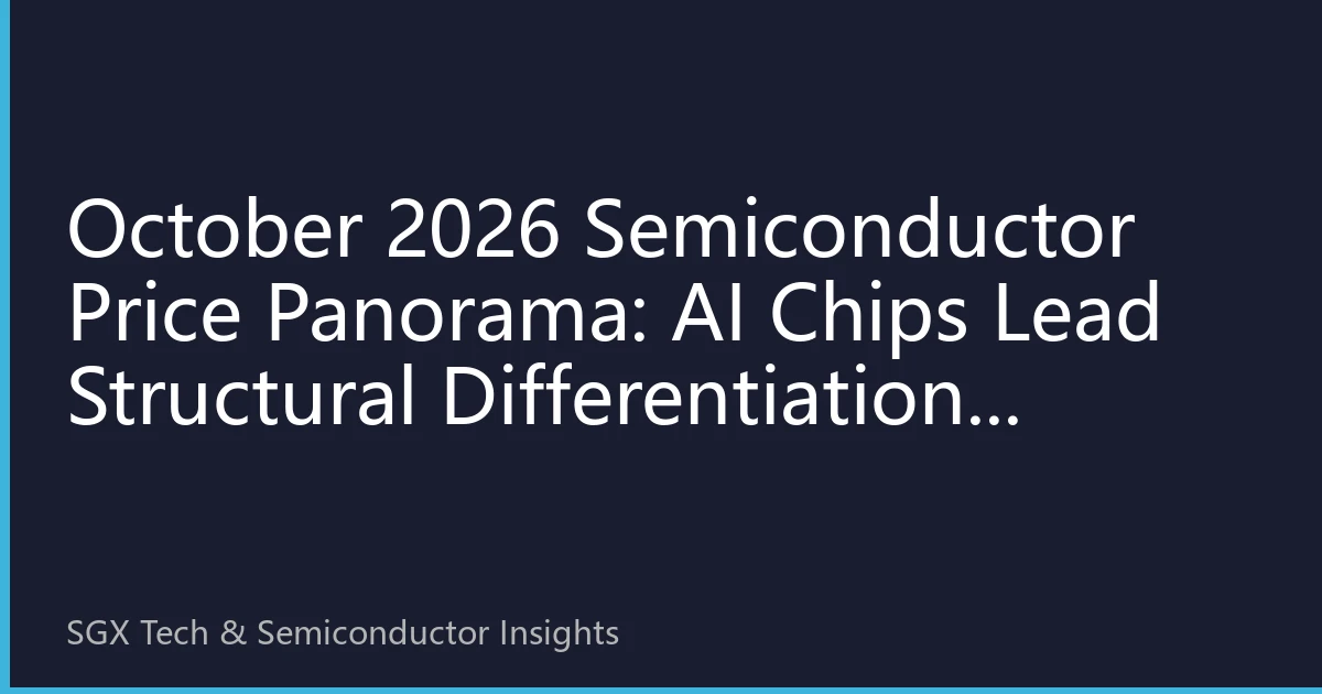 October 2026 Semiconductor Price Panorama: AI Chips Lead Structural Differentiation, Mature Processes Reach New Turning Point
