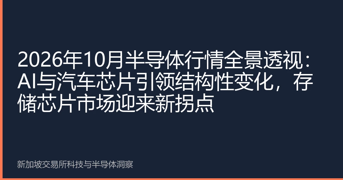 2026年10月半导体行情全景透视：AI与汽车芯片引领结构性变化，存储芯片市场迎来新拐点