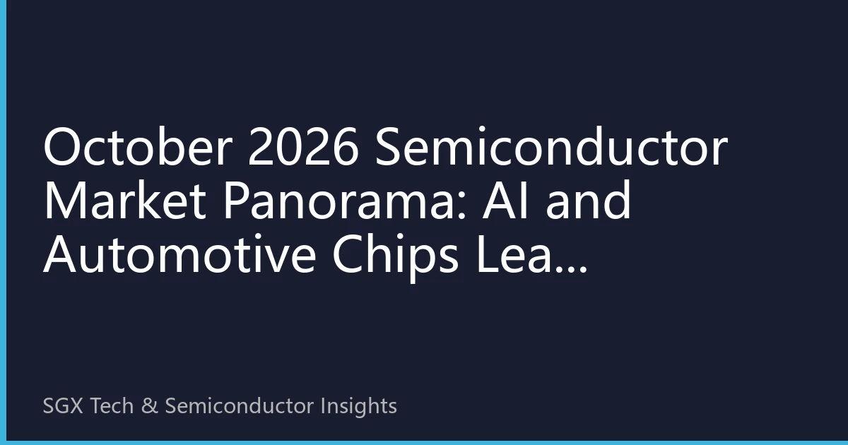 October 2026 Semiconductor Market Panorama: AI and Automotive Chips Lead Structural Changes, Storage Chip Market Reaches New Turning Point