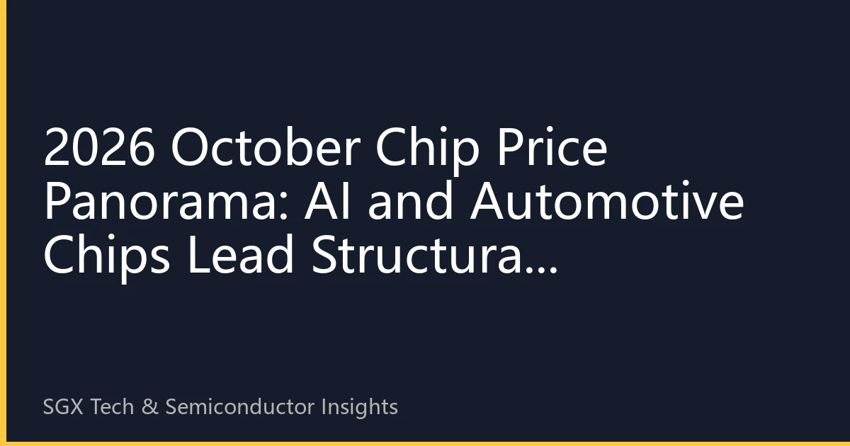 2026 October Chip Price Panorama: AI and Automotive Chips Lead Structural Differentiation, Storage Chips Recovery Turning Point