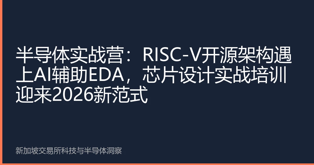 半导体实战营：RISC-V开源架构遇上AI辅助EDA，芯片设计实战培训迎来2026新范式