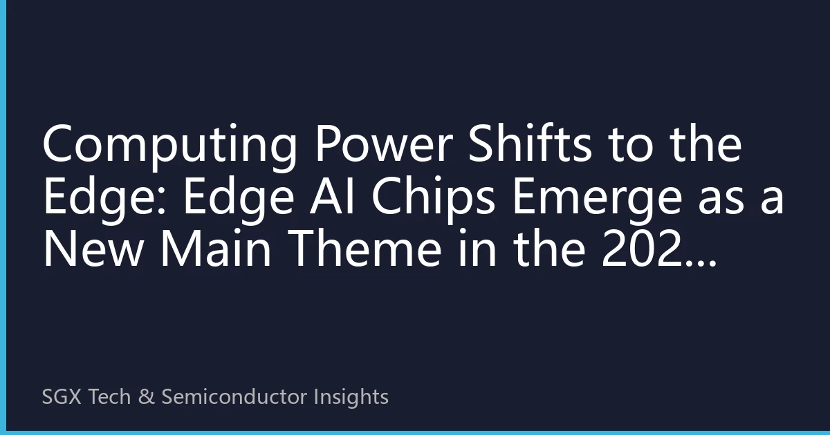 Computing Power Shifts to the Edge: Edge AI Chips Emerge as a New Main Theme in the 2026 Chip Landscape, SGX Tech Ecosystem Faces Structural Opportunities