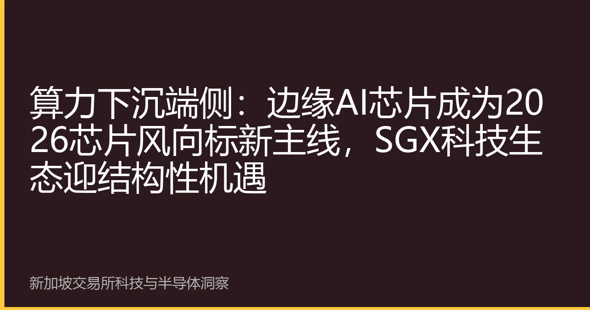 算力下沉端侧：边缘AI芯片成为2026芯片风向标新主线，SGX科技生态迎结构性机遇