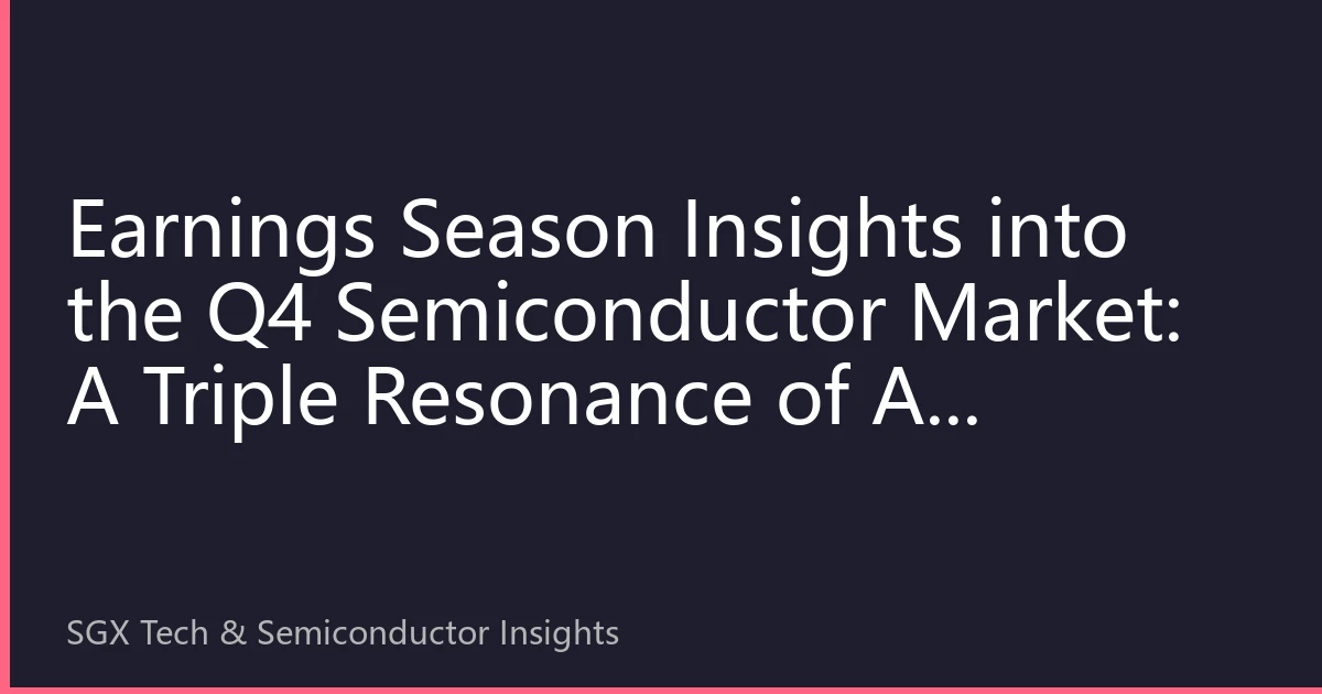 Earnings Season Insights into the Q4 Semiconductor Market: A Triple Resonance of AI Computing Power, Memory Price Hikes, and Mature-Node Recovery
