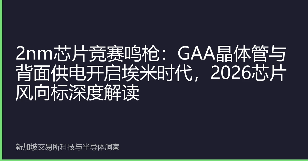 2nm芯片竞赛鸣枪：GAA晶体管与背面供电开启埃米时代，2026芯片风向标深度解读